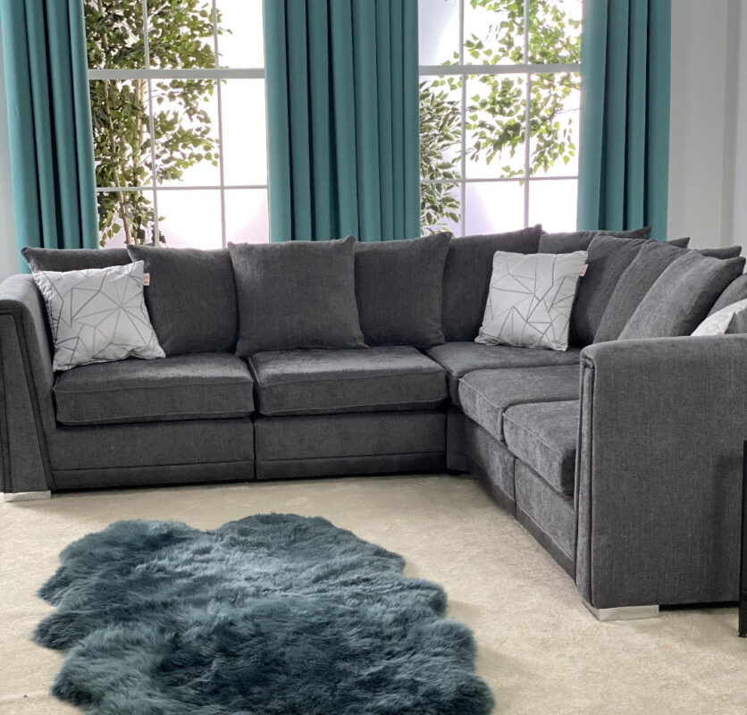 Edinburgh Corner Sofa 2&2 Seater Dark Grey The Great British Sofa
