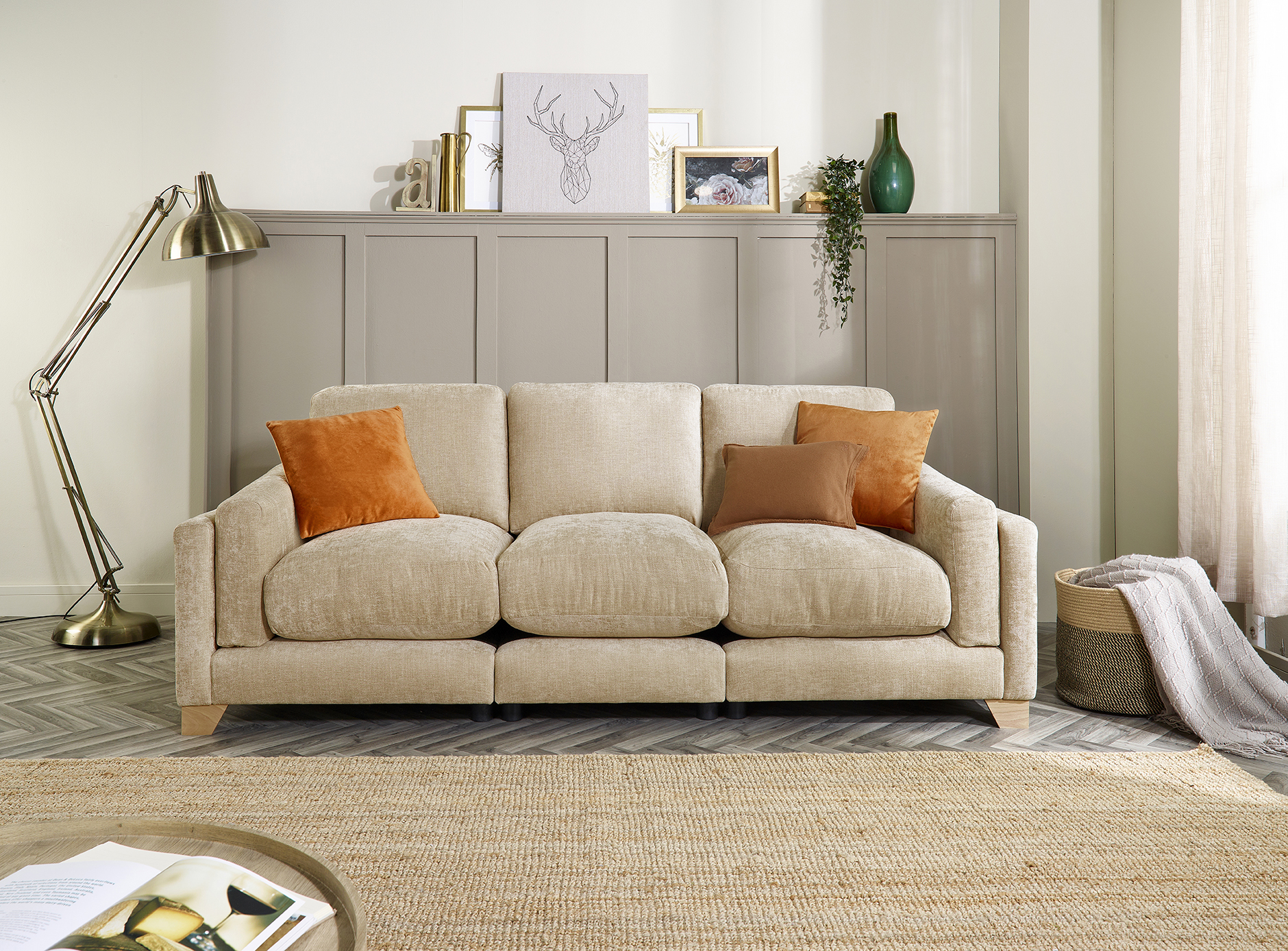 Beige 3 deals seater sofa