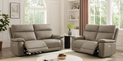 Brooklyn Leather 3 Seater & 2 Seater Electric Recliners