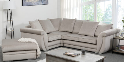 Kingfisher Large Corner Sofa with Footstool - Mink