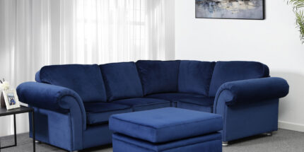 Paradise Small Corner Sofa with Footstool - Royal - Right Handed