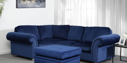 Paradise Small Corner Sofa with Footstool - Royal - Left Handed